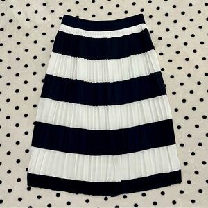 J. Crew Pleated Stripe Midi Skirt Size 4